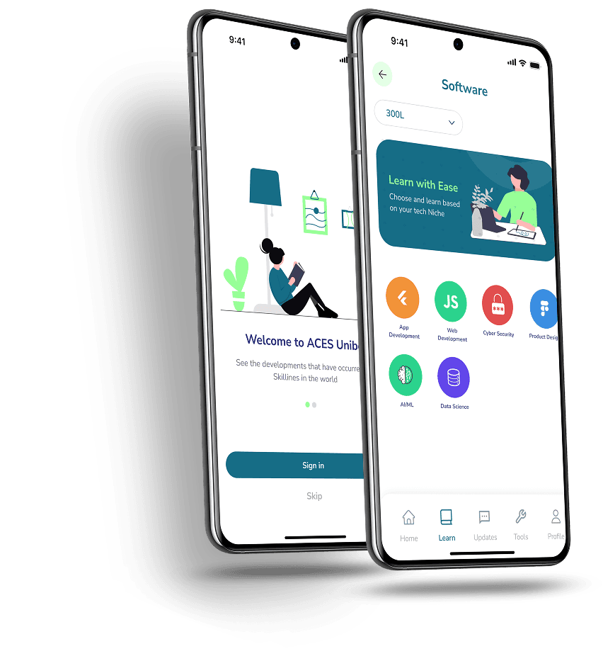ACES Mobile app Mockup